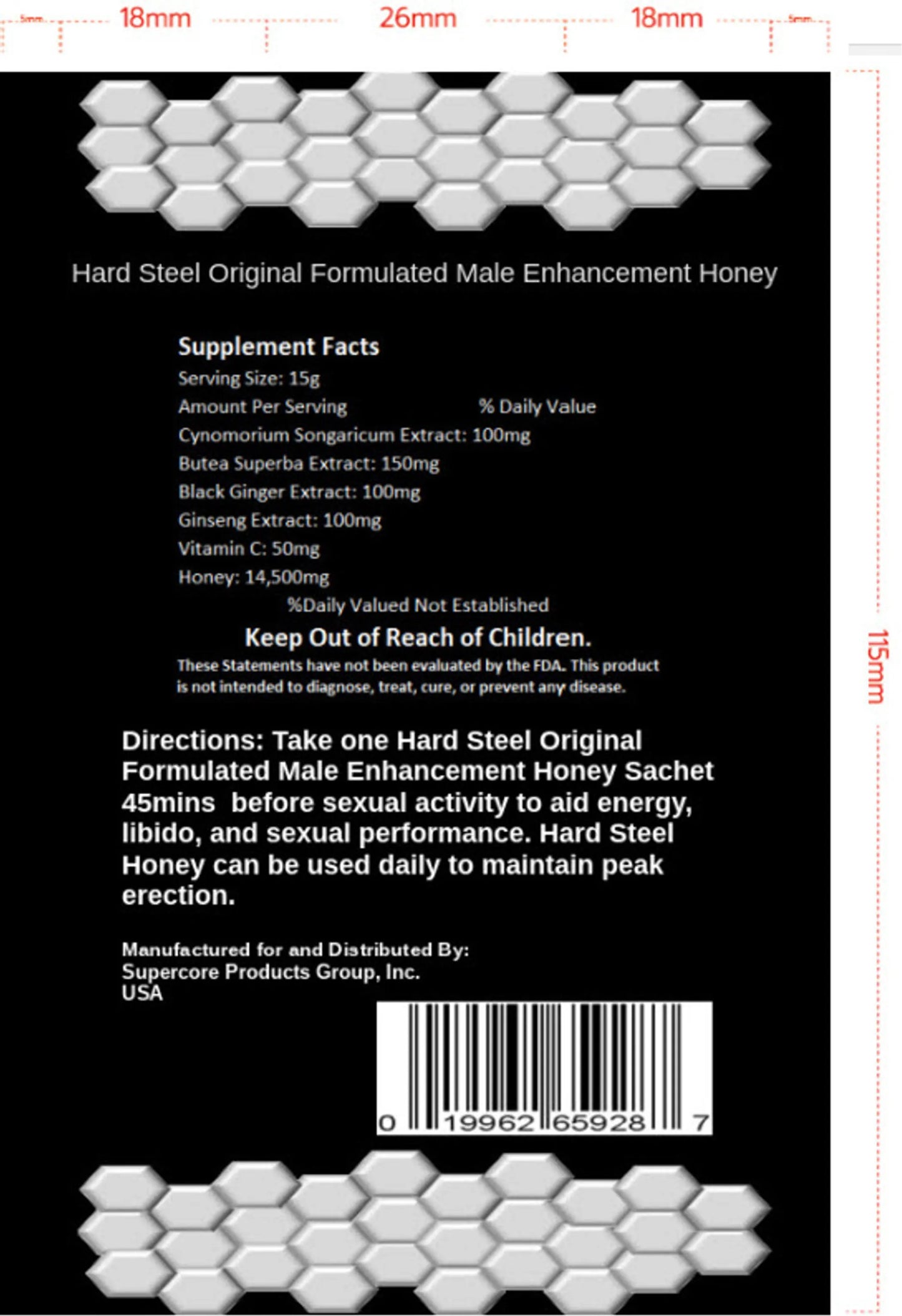 Hard Steel Honey Sachet