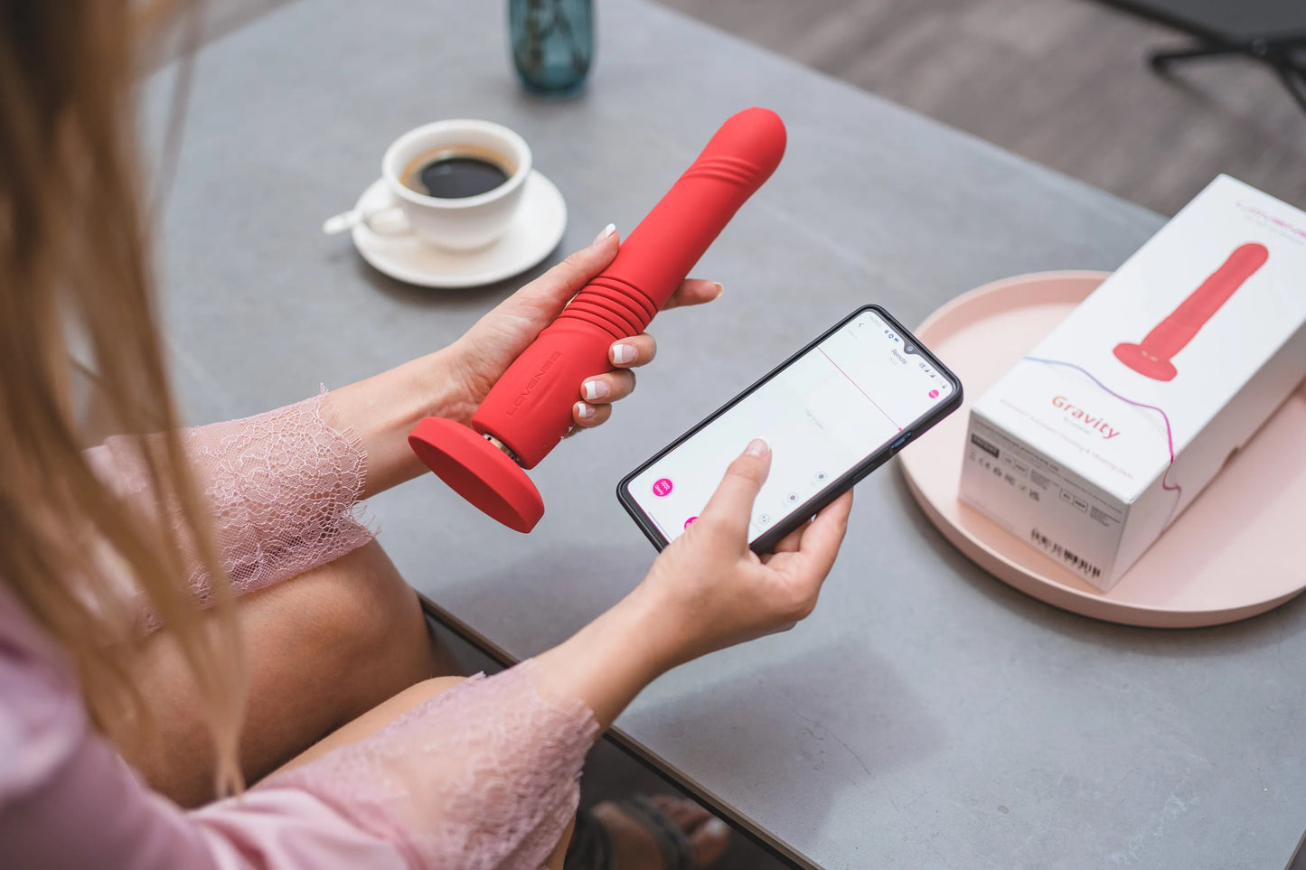 Bluetooth Thrusting Vibrating Dildo by Lovense